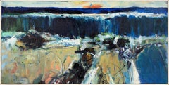 "The Wave" Paysage marin abstrait à l'huile sur toile