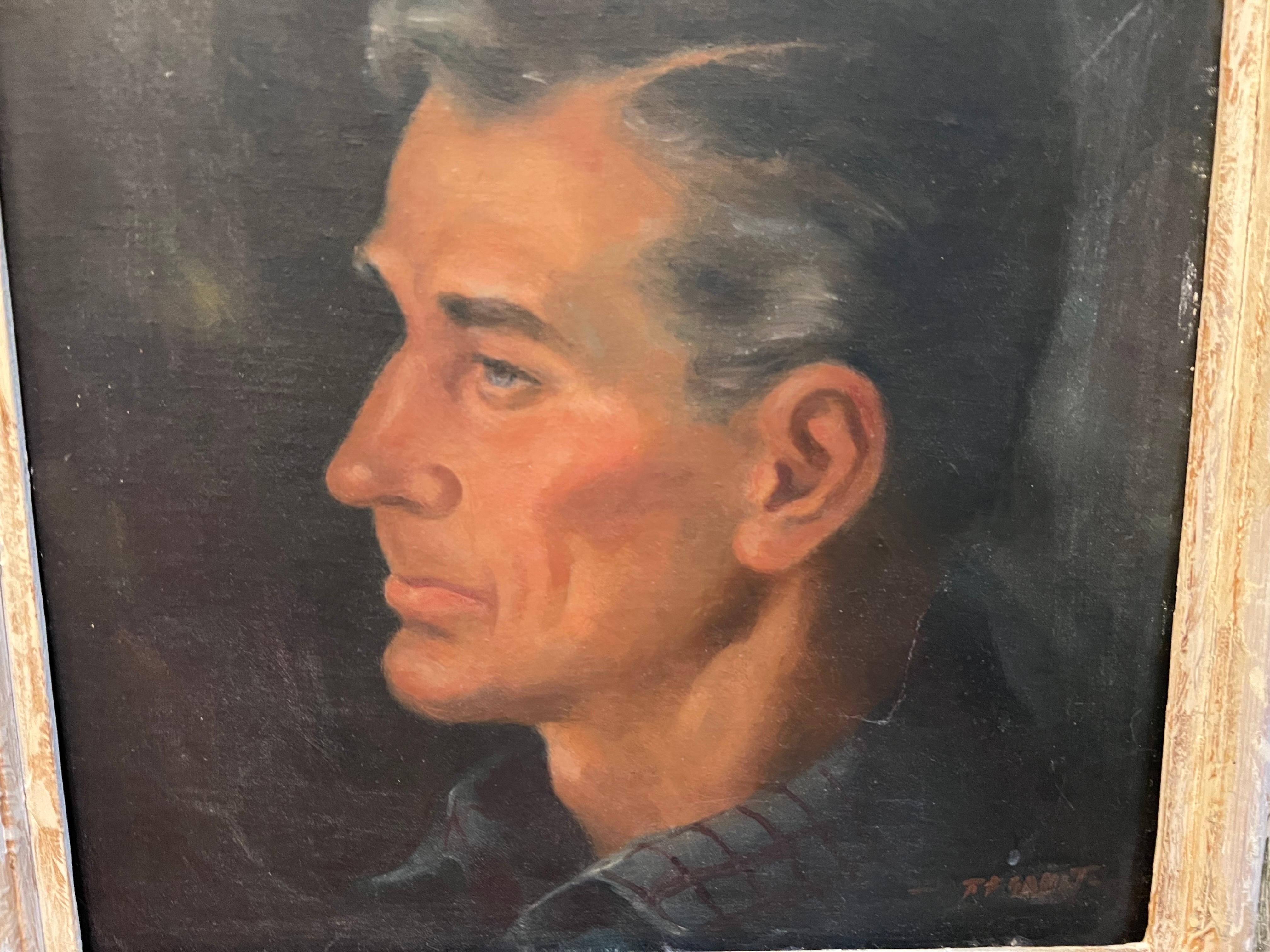 Mid-20th Century Robert Franklin Gault Signed Portrait of a Male For Sale
