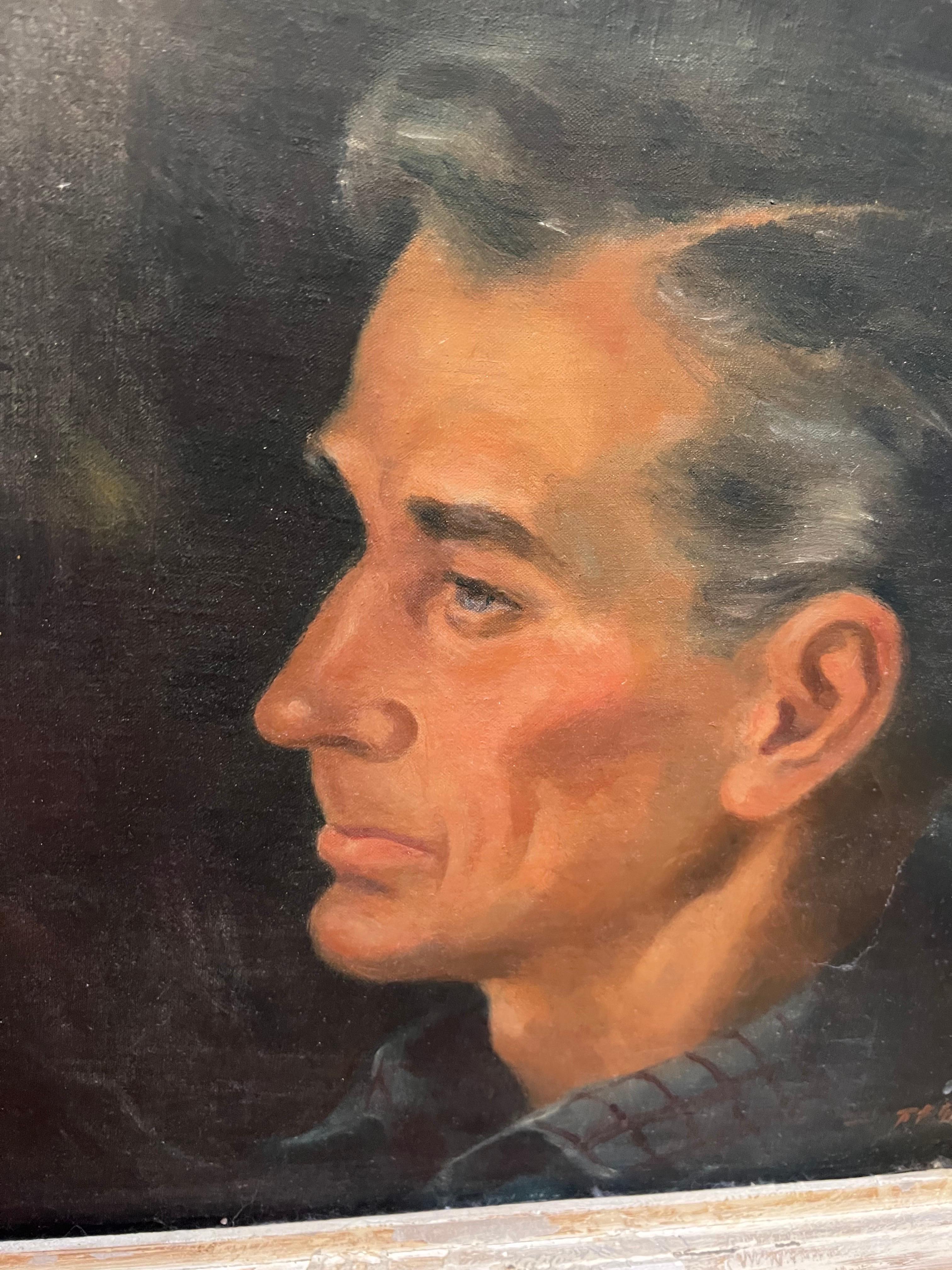 Wood Robert Franklin Gault Signed Portrait of a Male For Sale