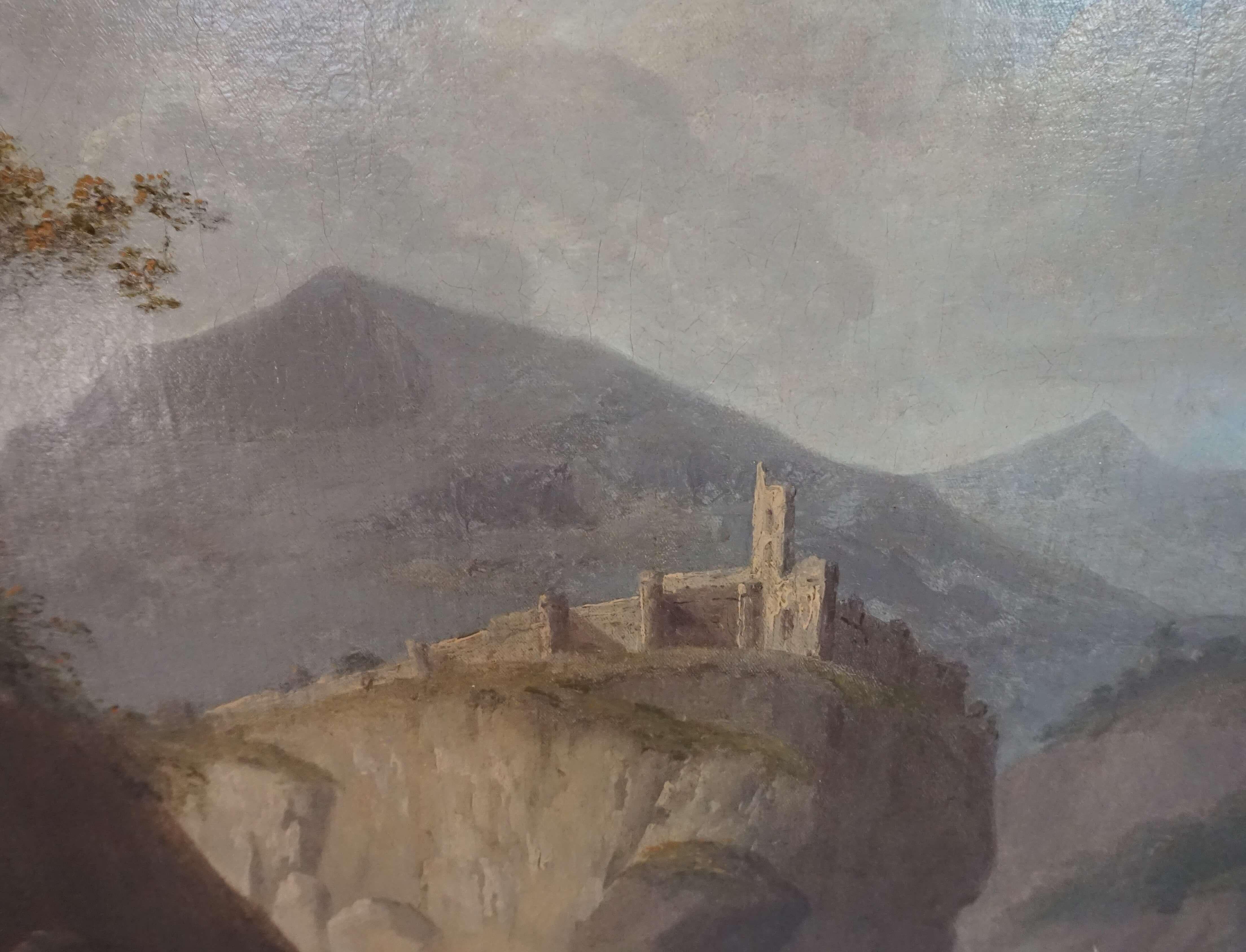English Robert Freebairn Welsh Snowdonia Landscape Painting, circa 1795