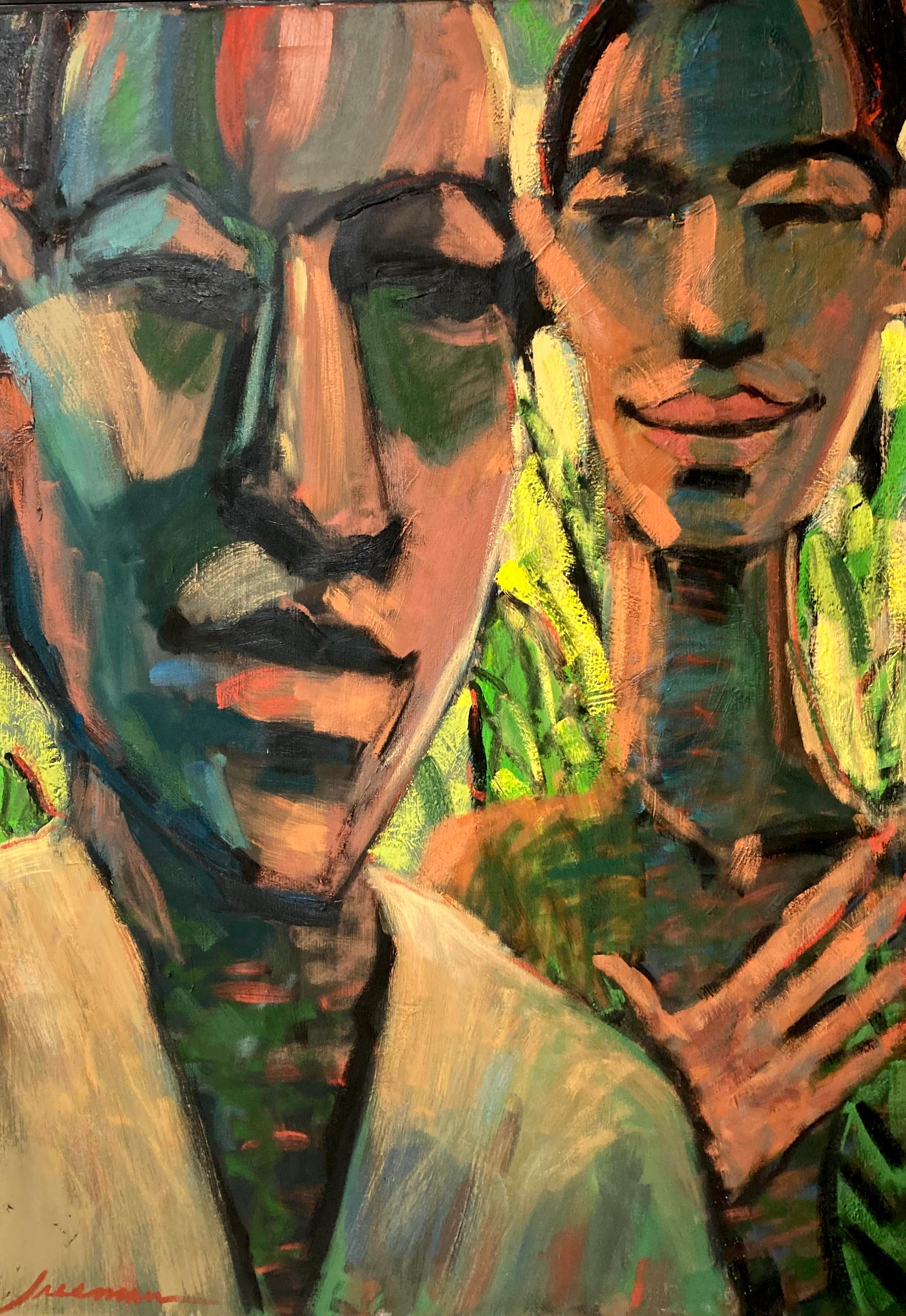Robert Freeman Figurative Painting - Cross My Heart