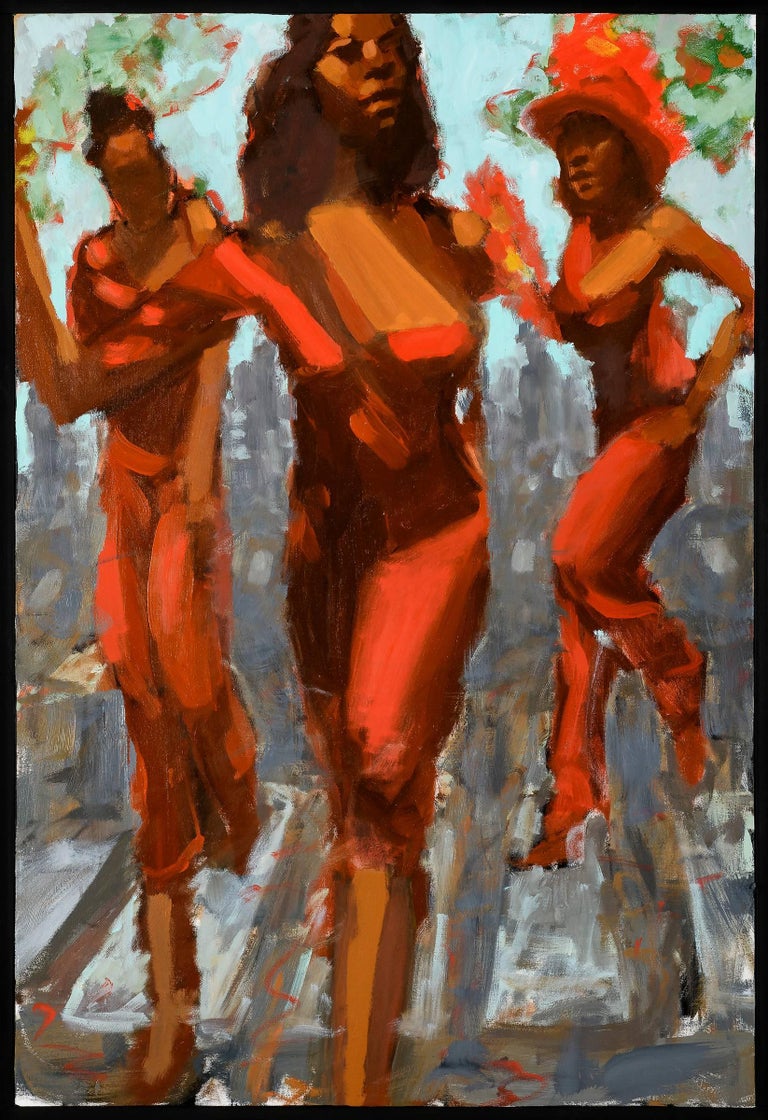 Robert Freeman Figurative Painting - Red Dresses