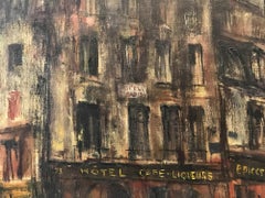 "Hotel Paris" Mid Century Abstract Expressionist Oil Painting on Canvas