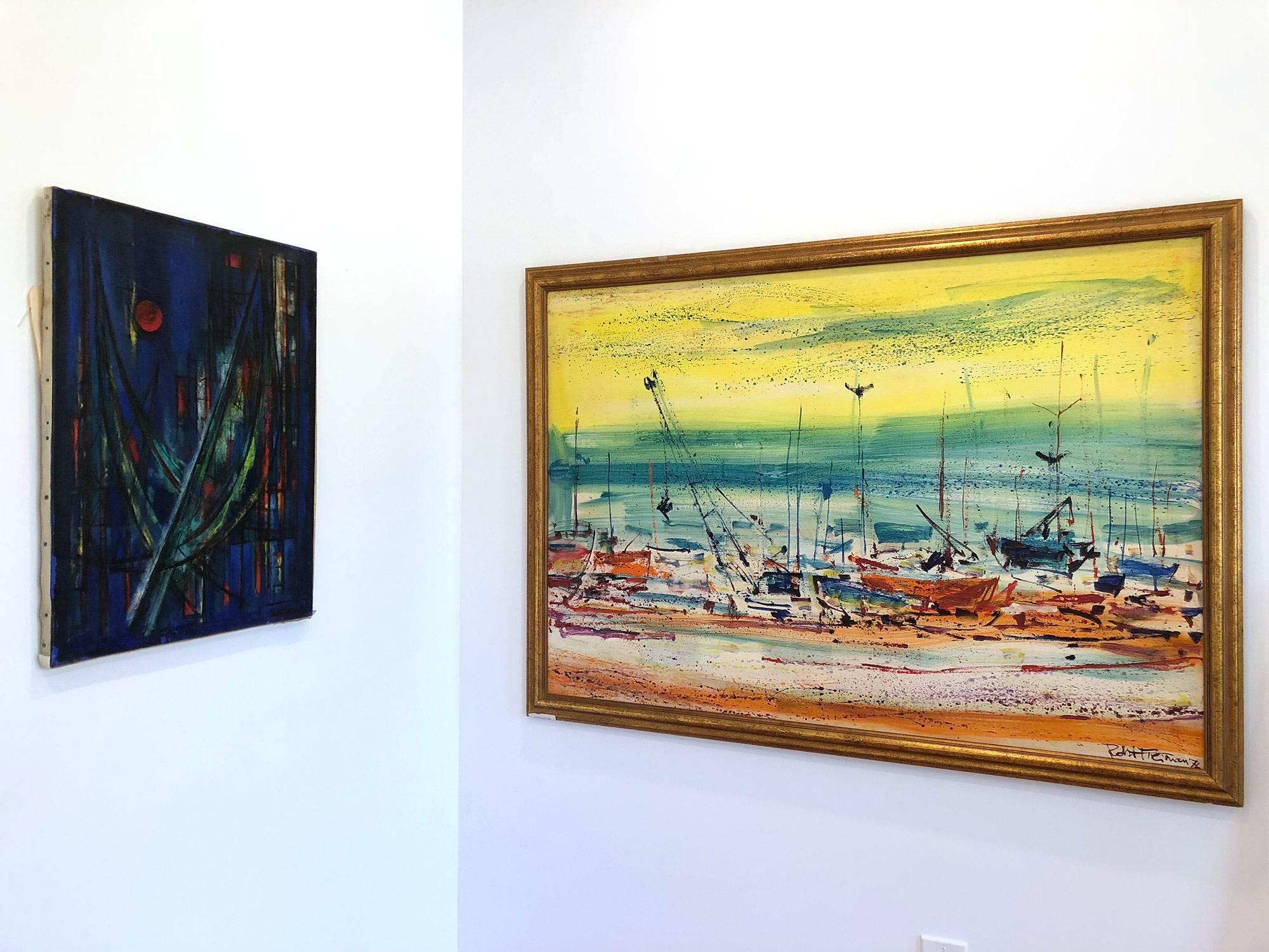 Grandes barcos abstractos en la orilla del mar en venta 7