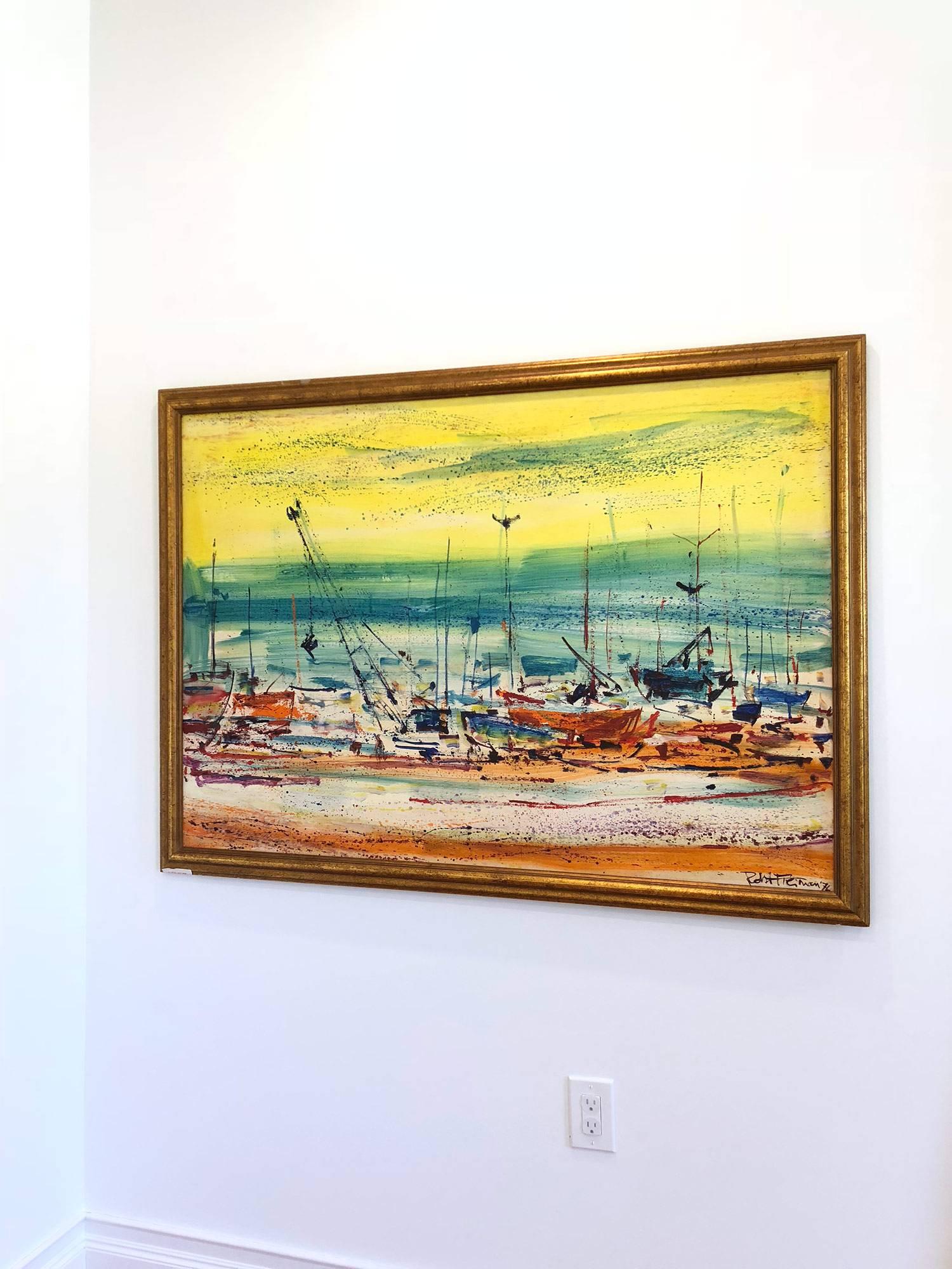 Large Abstract Boats on the Sea Shore For Sale 5