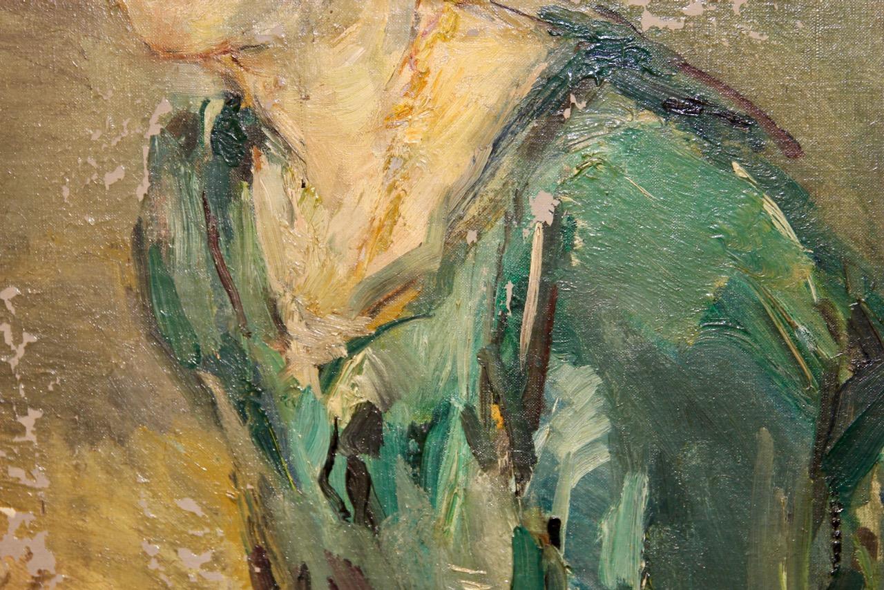 Robert Friedrich Karl Scholtz. Ritratto di una giovane donna. 1928. Olio su tela. in vendita 9