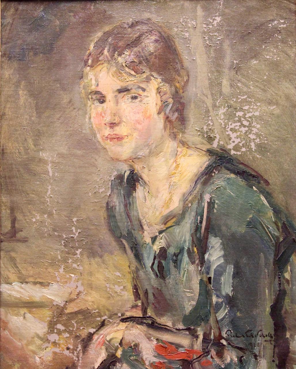Portrait of a young lady. Oil on canvas. Signed and dated lower right.

Dimensions with frame: 74 cm x 88 cm
Without frame: 57.5 cm x 70.5 cm

The painting has several paint chips and is in need of restoration.

Frame slightly damaged in