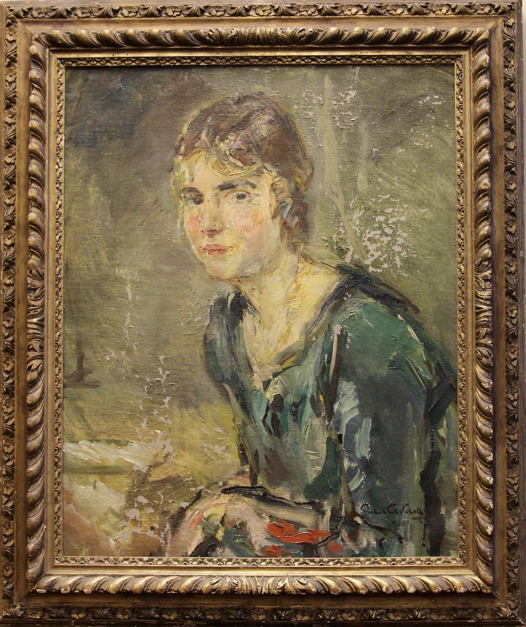 Robert Friedrich Karl Scholtz Portrait d'une jeune femme. 1928. Huile sur toile.