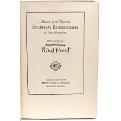 'Robert Frost', Memoirs of the Notorious Stephen Burroughs, Signed by FROST