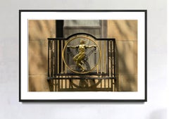 Serene Art Deco Balcony with Nude Maiden in Manhattan's Upper East Side