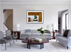 Art Deco Nude and  Deer against Rococo frame