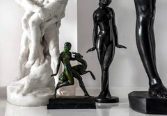 Classical and Art Deco Bronze and Marble Statues in Monochromatic Light