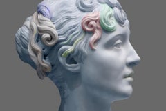 Busto classico in marmo di profilo