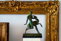 Art Deco Nude and  Deer against Rococo frame
