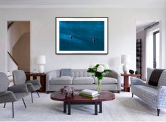 Pink Sailboats on a Blue Green Sea