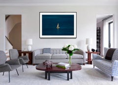 Sailboat at Dusk - Moody Blue Color