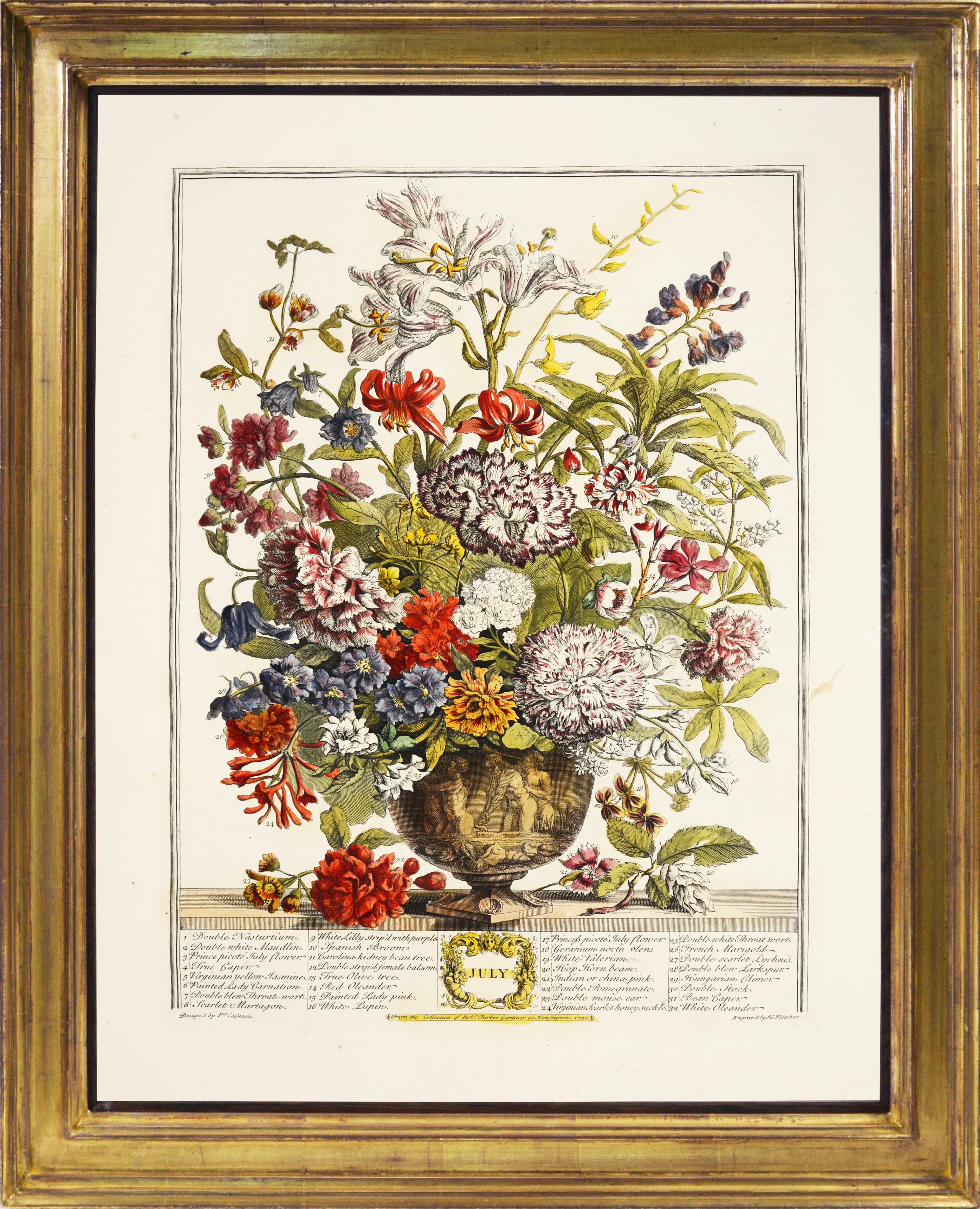 FURBER's Spectacular Floral Calendar: Twelve Months of Flowers - Beige Still-Life Print by Robert Furber