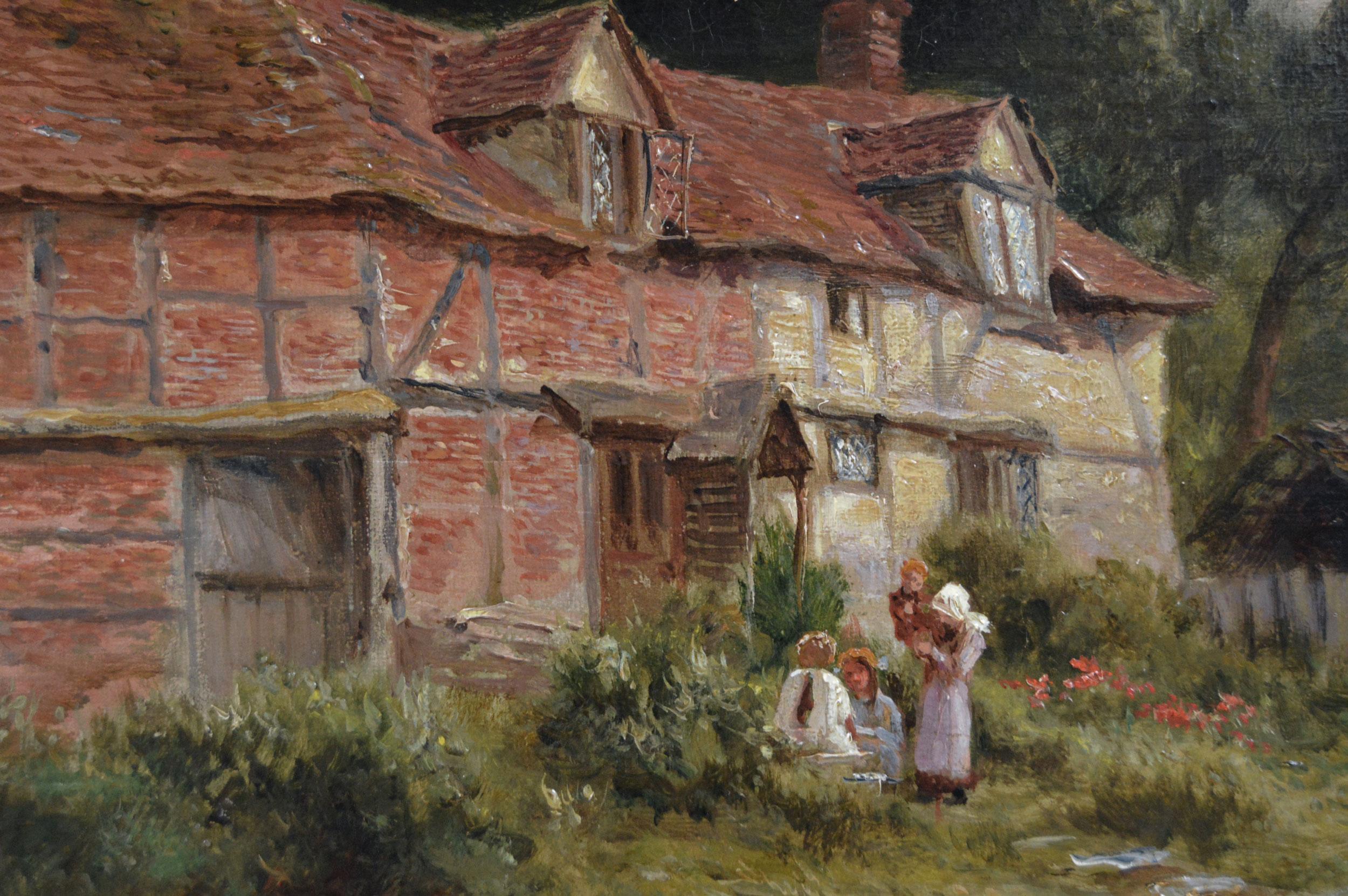 Peinture à l'huile du 19e siècle représentant une ferme du Surrey par Robert Gallon en vente 3