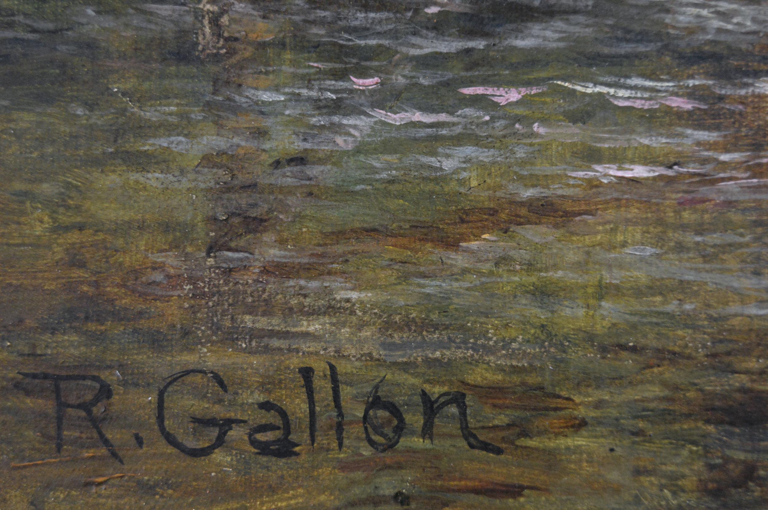 Pintura al óleo de paisaje del siglo XIX de una granja de Surrey por Robert Gallon en venta 6