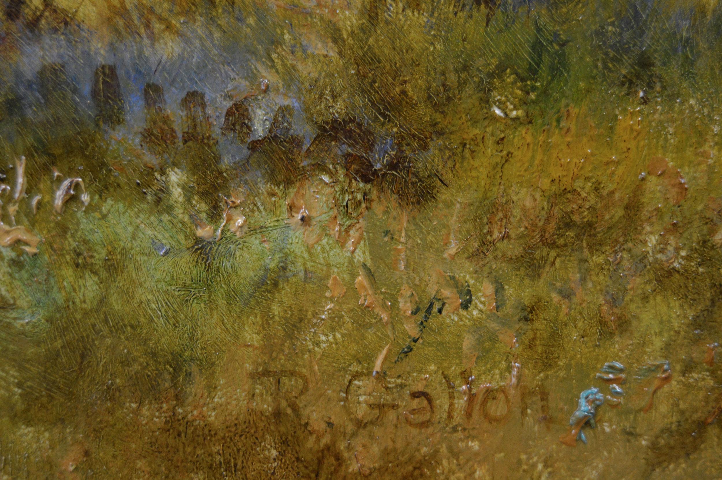 Paire de peintures à l'huile écossaises du 19e siècle représentant des moutons et du bétail 2