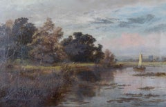 Robert Gallon (1845-1925) - Late 19th Century Oil, Riverside Meadow