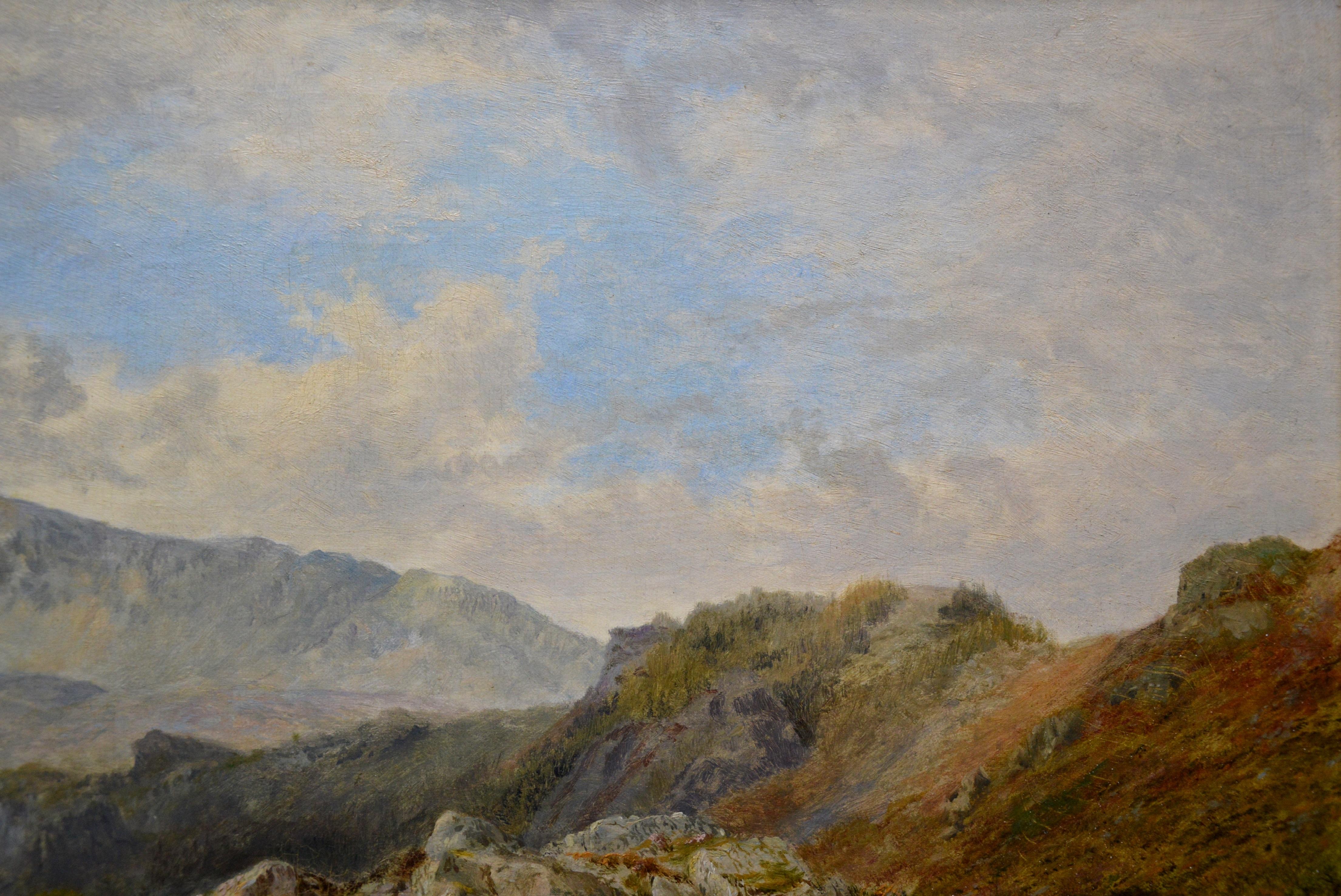 The Heron Pool - 19th Century Welsh Landscape Oil Painting 1874 1