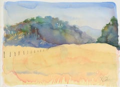 Golden Hills - California Landscape in Watercolor on Paper