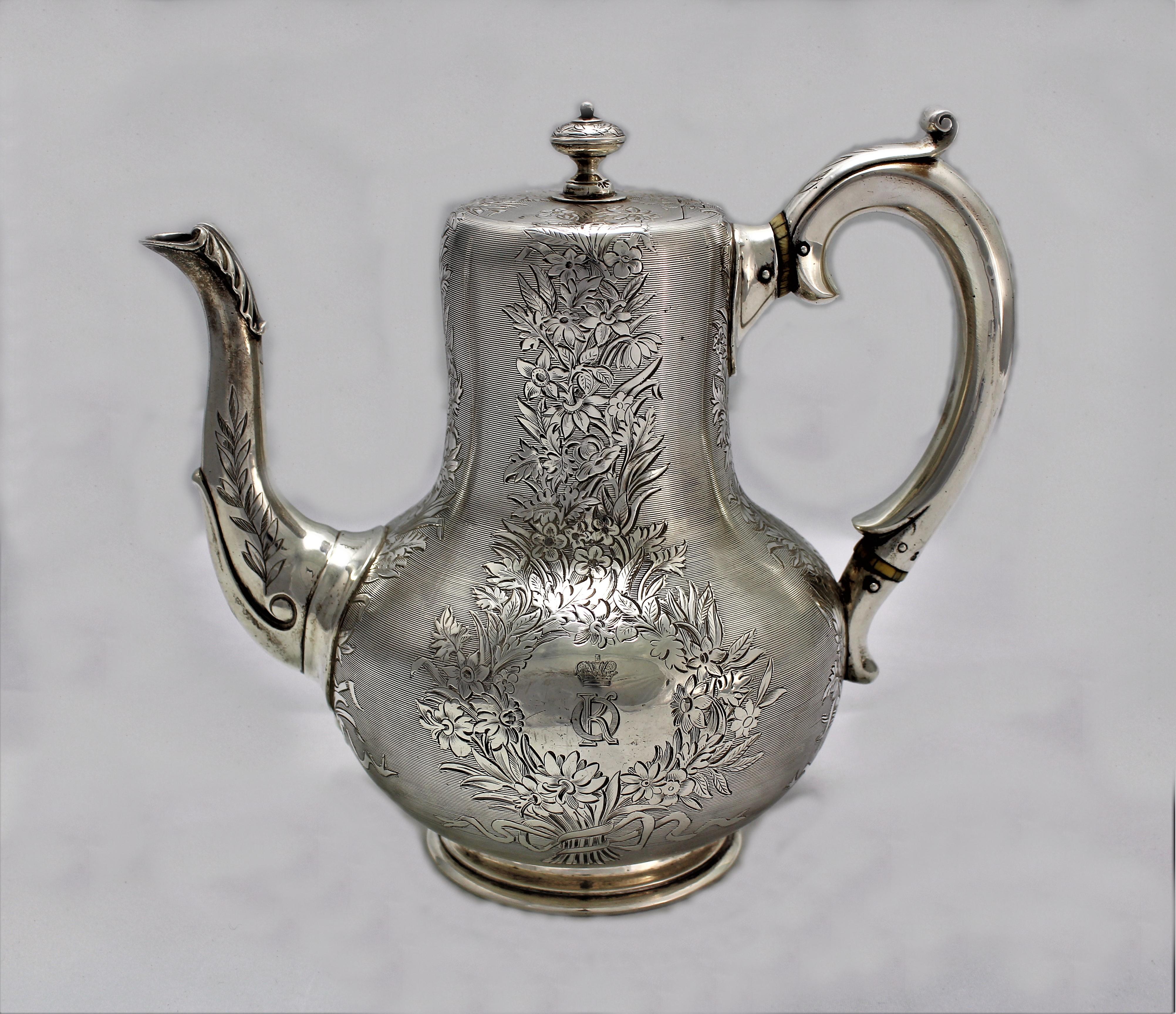 Victorian Robert Garrard Coffee Pot for Grand Duchess Olga Konstantinovna Marriage, 1867 For Sale