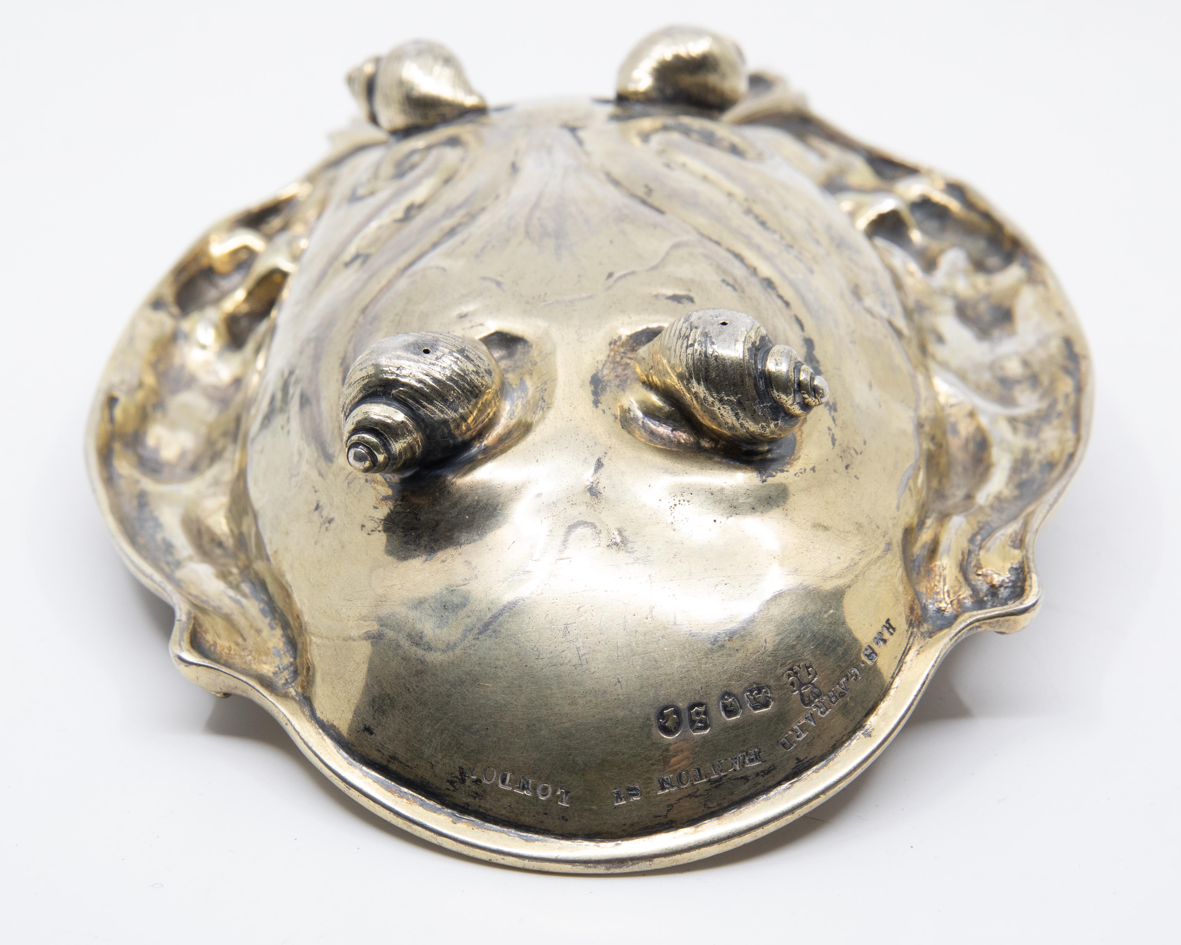 Robert Garrard Figural Renaissance Revival Decorated Sterling Silver Dish 3