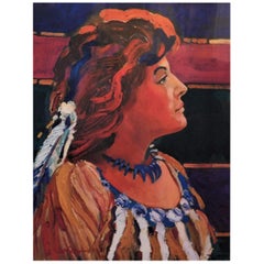 Robert Gary Miller Nativo Americano Litografía original de prueba del artista "Pauline"
