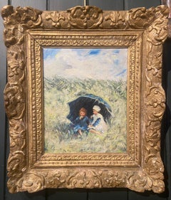 A Summer Shower, Oil on Canvas, English School, Signed Landscape