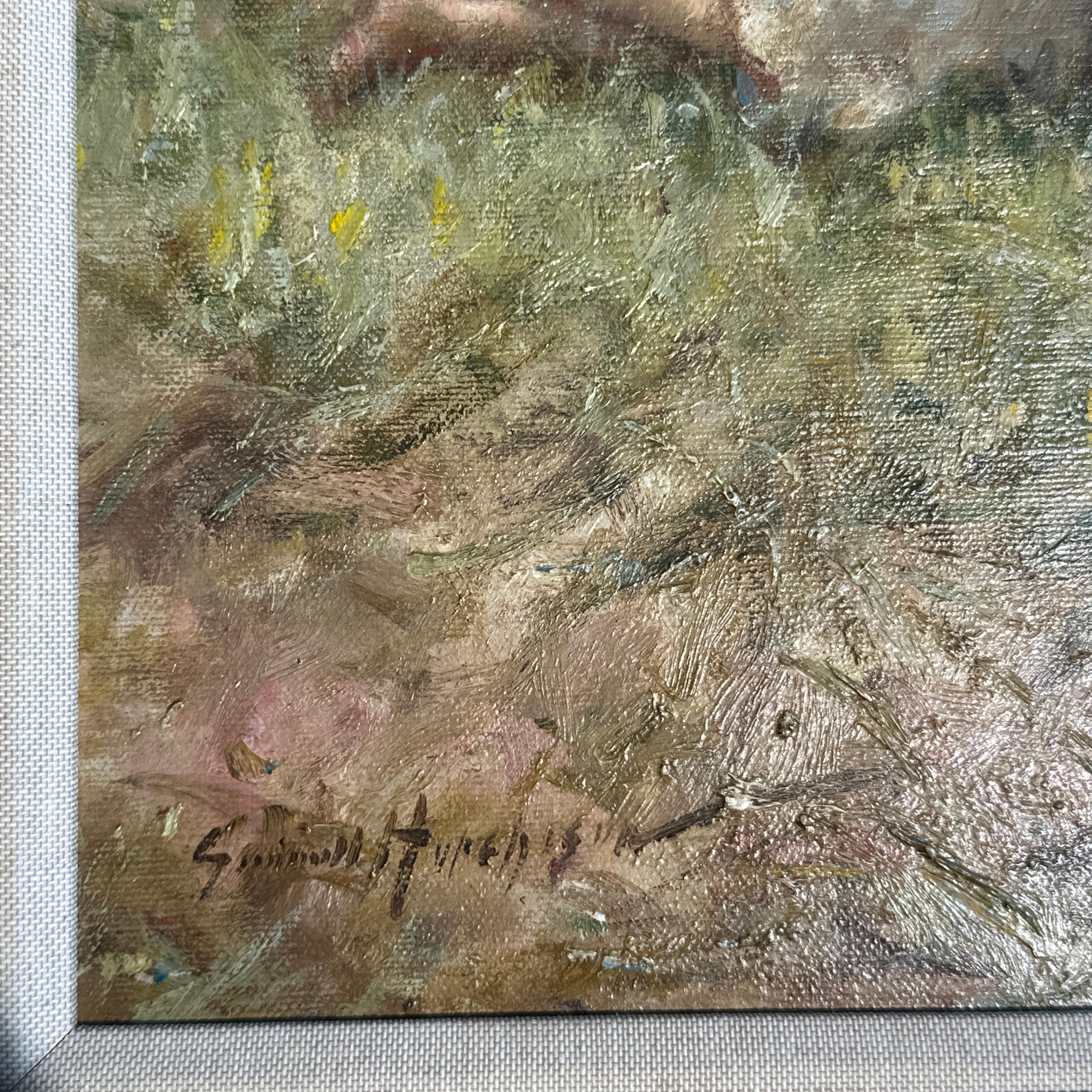 Zwischen uns Impressionistische Landschaft & Figuratives Gemälde von zwei Mädchen, Strand im Angebot 5