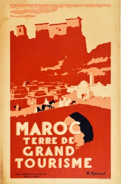 Original Vintage Travel Poster For Morocco Africa Maroc Terre De Grand Tourisme