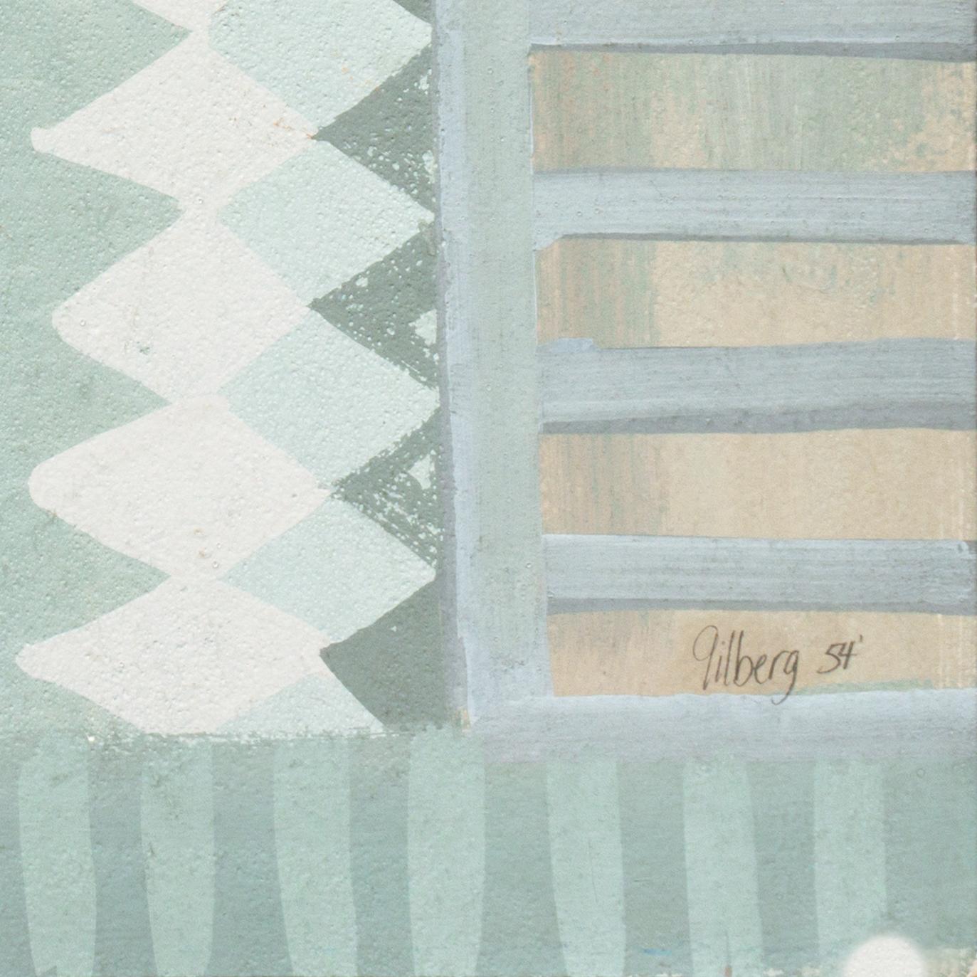 „Formen in Blau & Grau“, Bay Area Abstraction, San Francisco Museum of Fine Arts – Painting von Robert George Gilberg