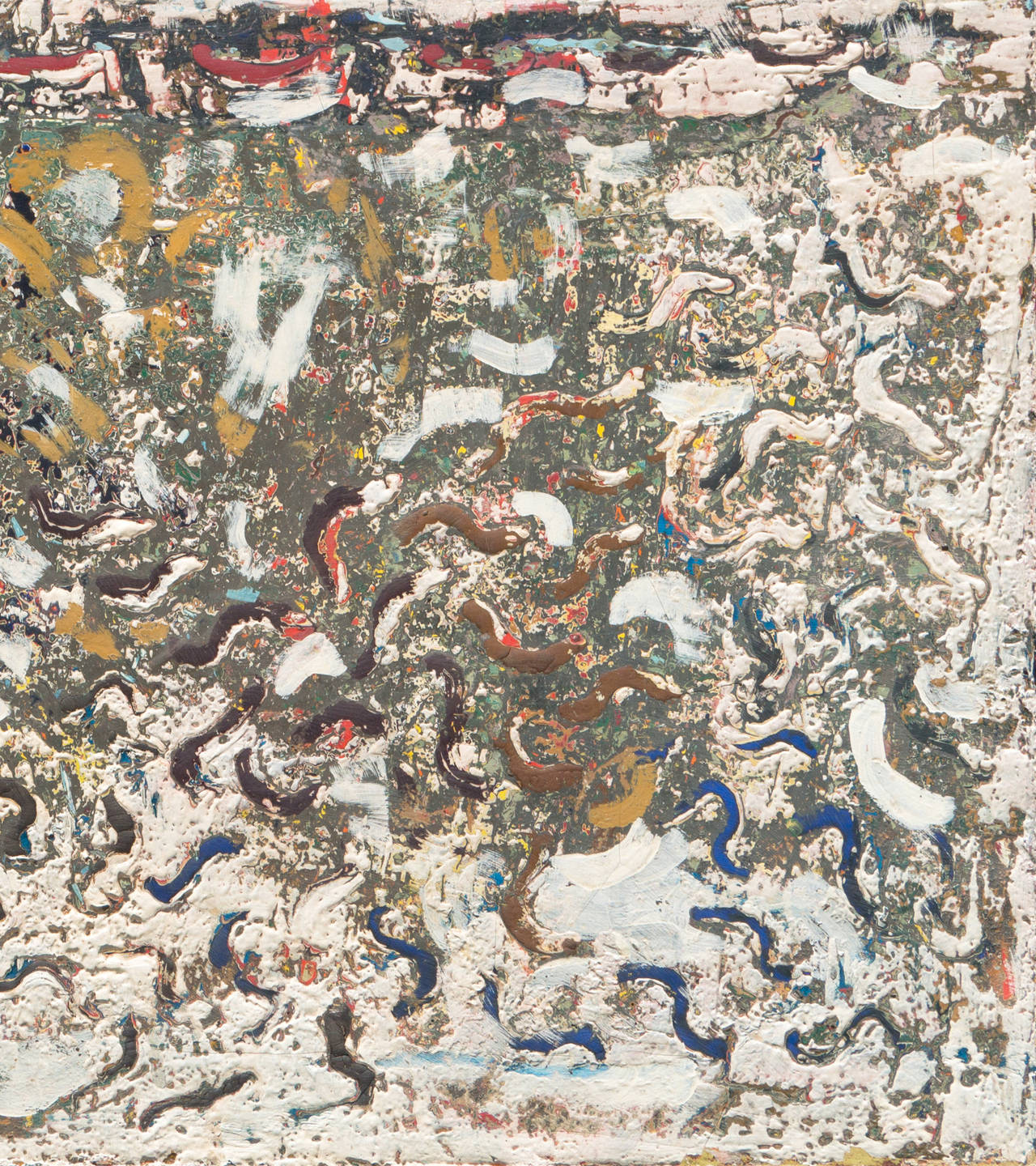 Dipinto da Robert Gilberg (americano, 1911-1970) intorno al 1950. 
Non firmato e accompagnato da un certificato di autenticità.

Nato a Oakland, Robert George Gilberg studiò per la prima volta presso l'Oakland Art Center negli anni '30. Dopo aver