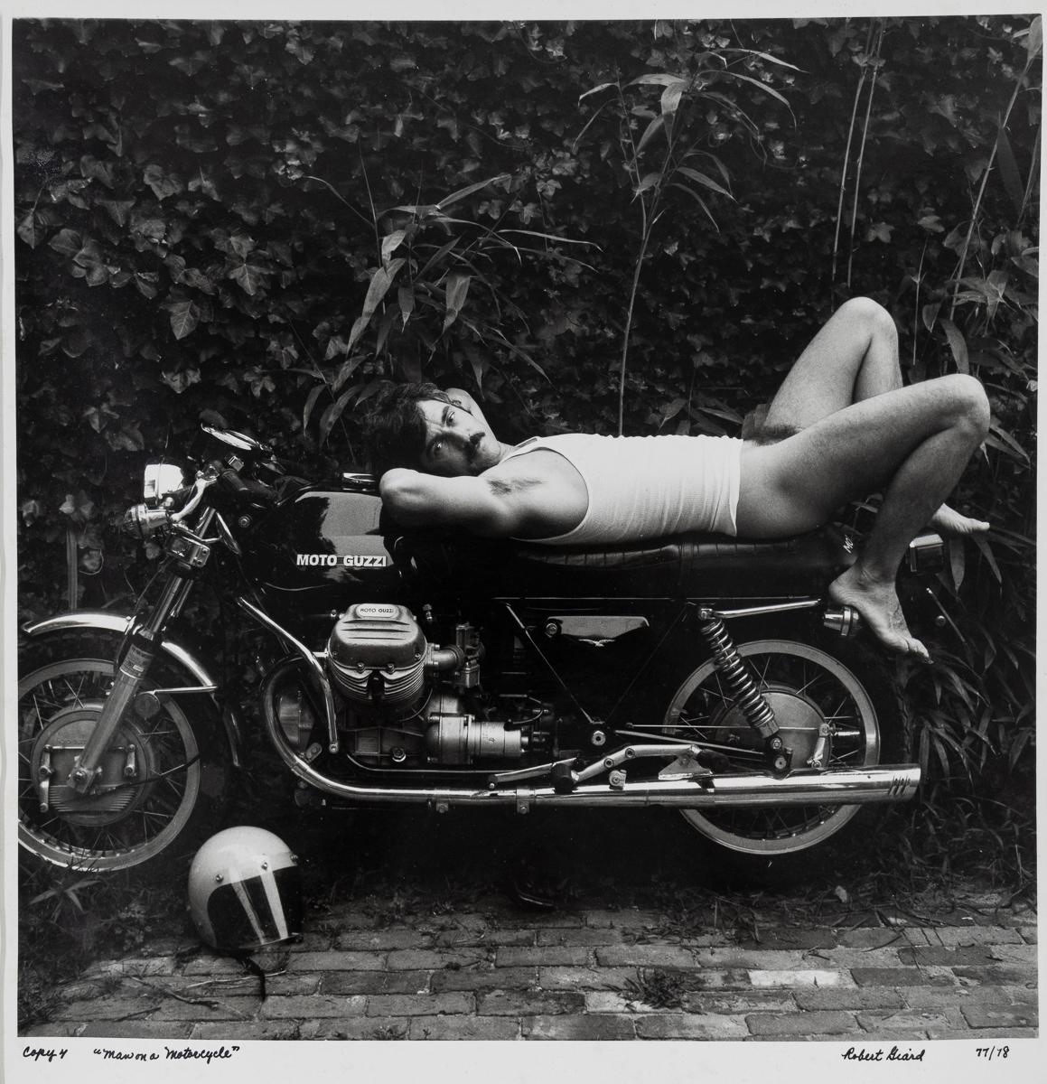 Man on Motorcycle - Photograph by Robert Giard