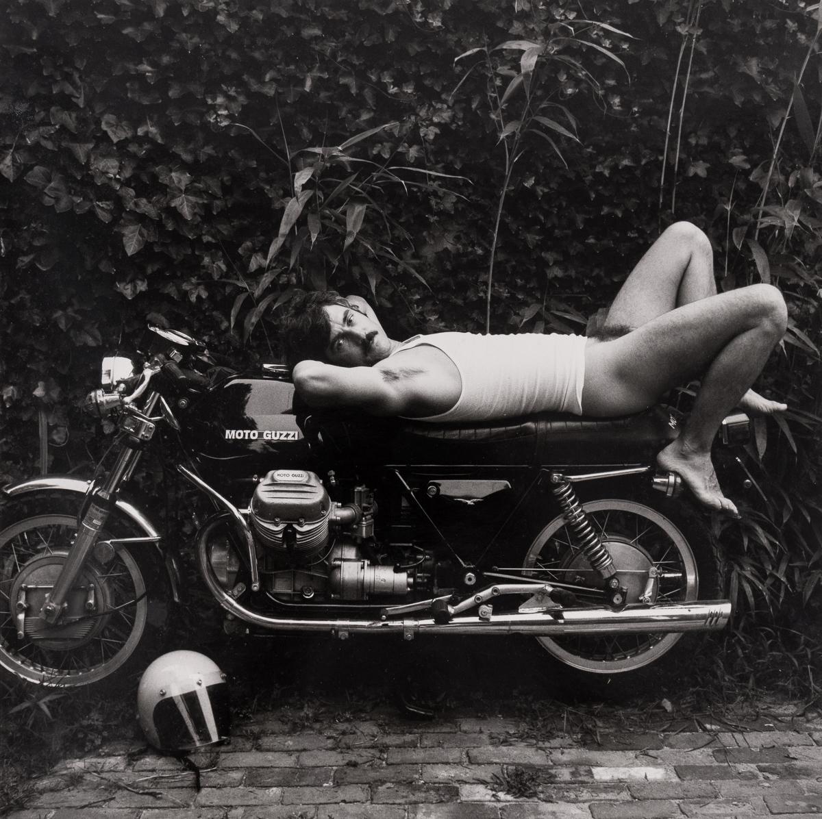 Robert Giard Nude Photograph - Man on Motorcycle