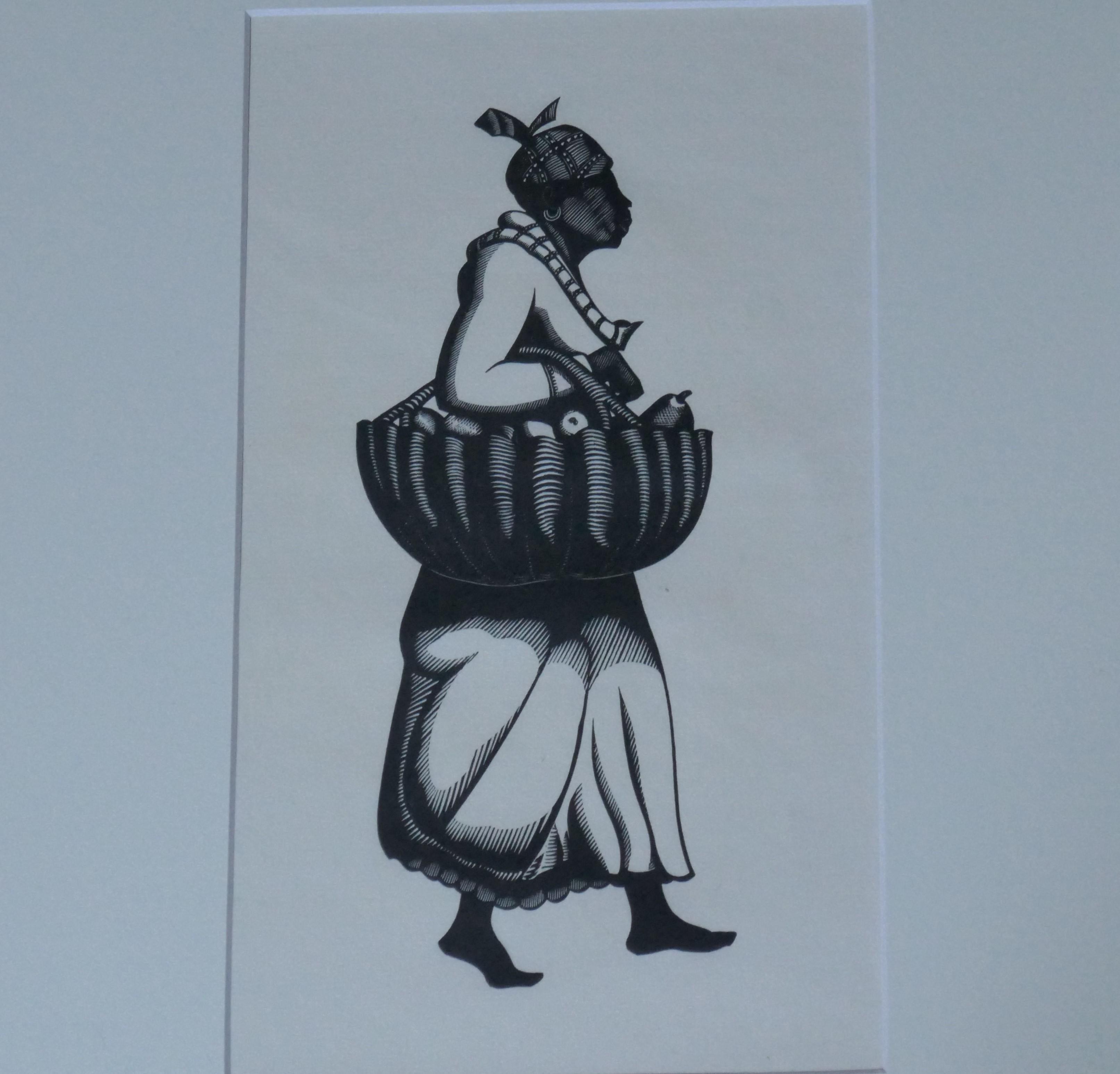 Going to Market, Jamaica - Print by Robert Gibbings 