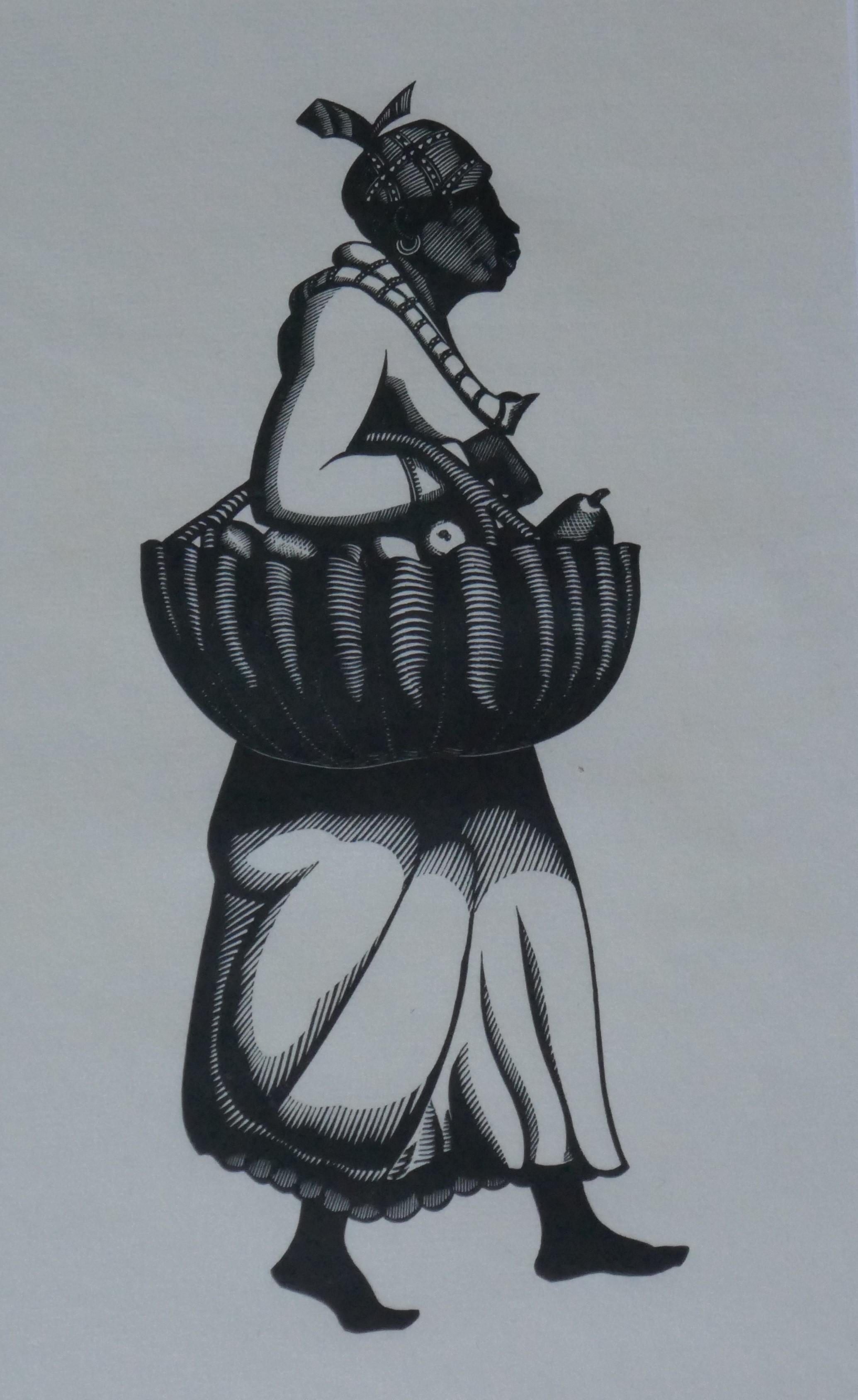 Going to Market, Jamaica - Modern Print by Robert Gibbings 