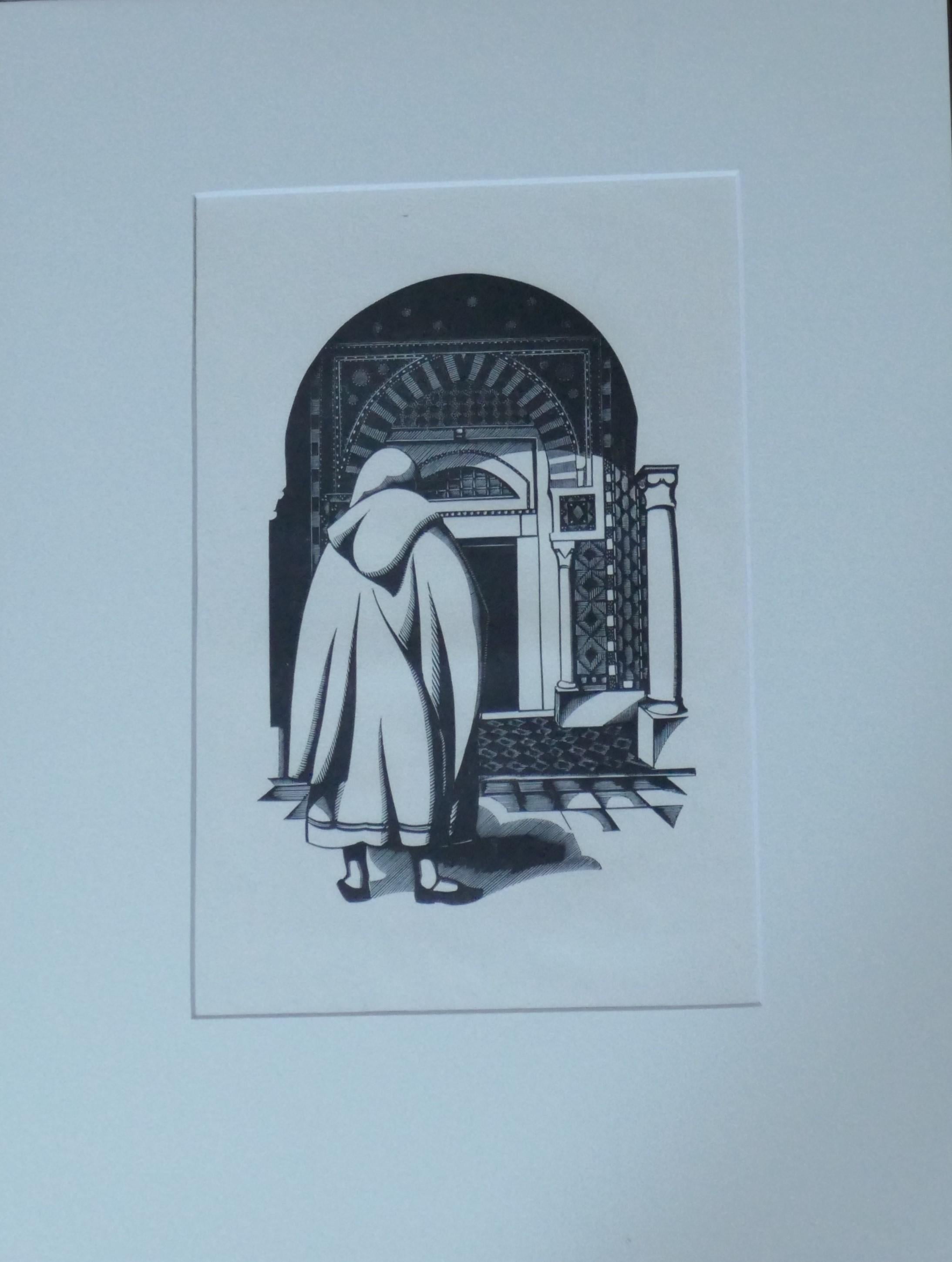 Robert Gibbings  Figurative Print - In Ancient Tunis