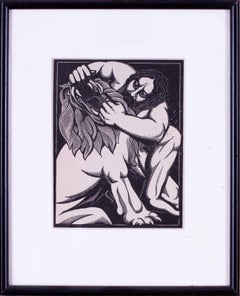 Robert Gibbings 'Samson and the Lion', 1936, wood engraving