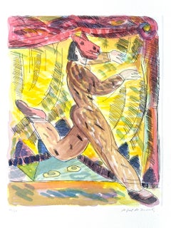 Jaguar, Etching with Original and Complete Hand Painted Color, Edition 21/50