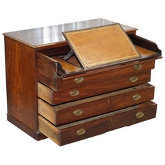 Robert Gillows II 1790 Writing Library Hardwood  Chest of Drawers Leather Slope