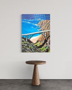 "Bixby Revisited", Geometric Seascape, Big Sur California Cliffs, Ocean Bridge