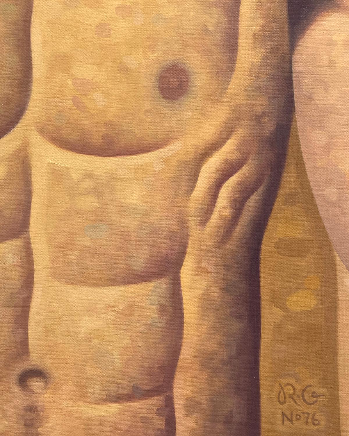 Anatomy Lesson No. 76 (Figurative Painting of Two Male Nude Models, Framed) 4