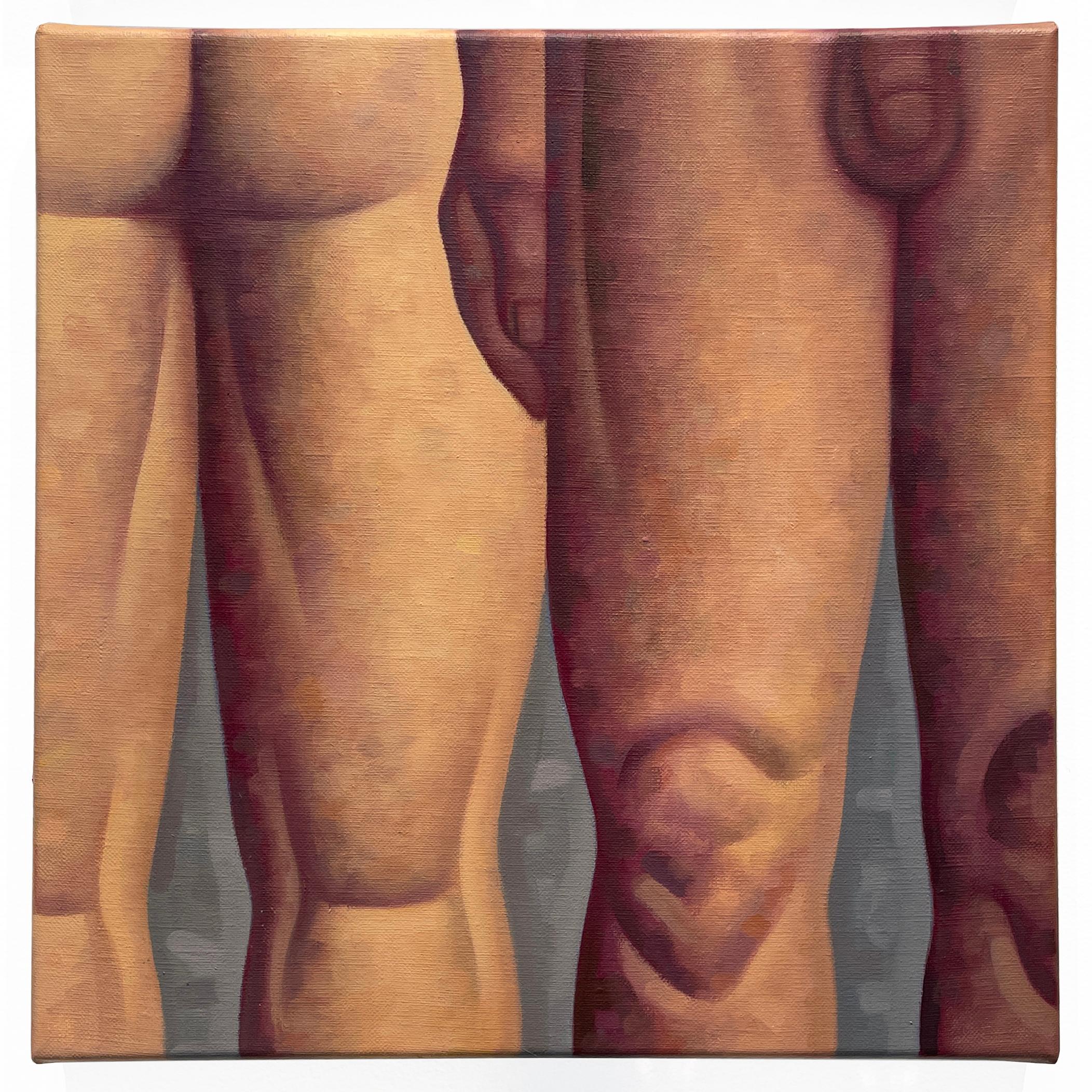 Lección de Anatomía, Segmento 13 (Pintura de figuras cuadradas de hombres desnudos, de cintura a rodillas)