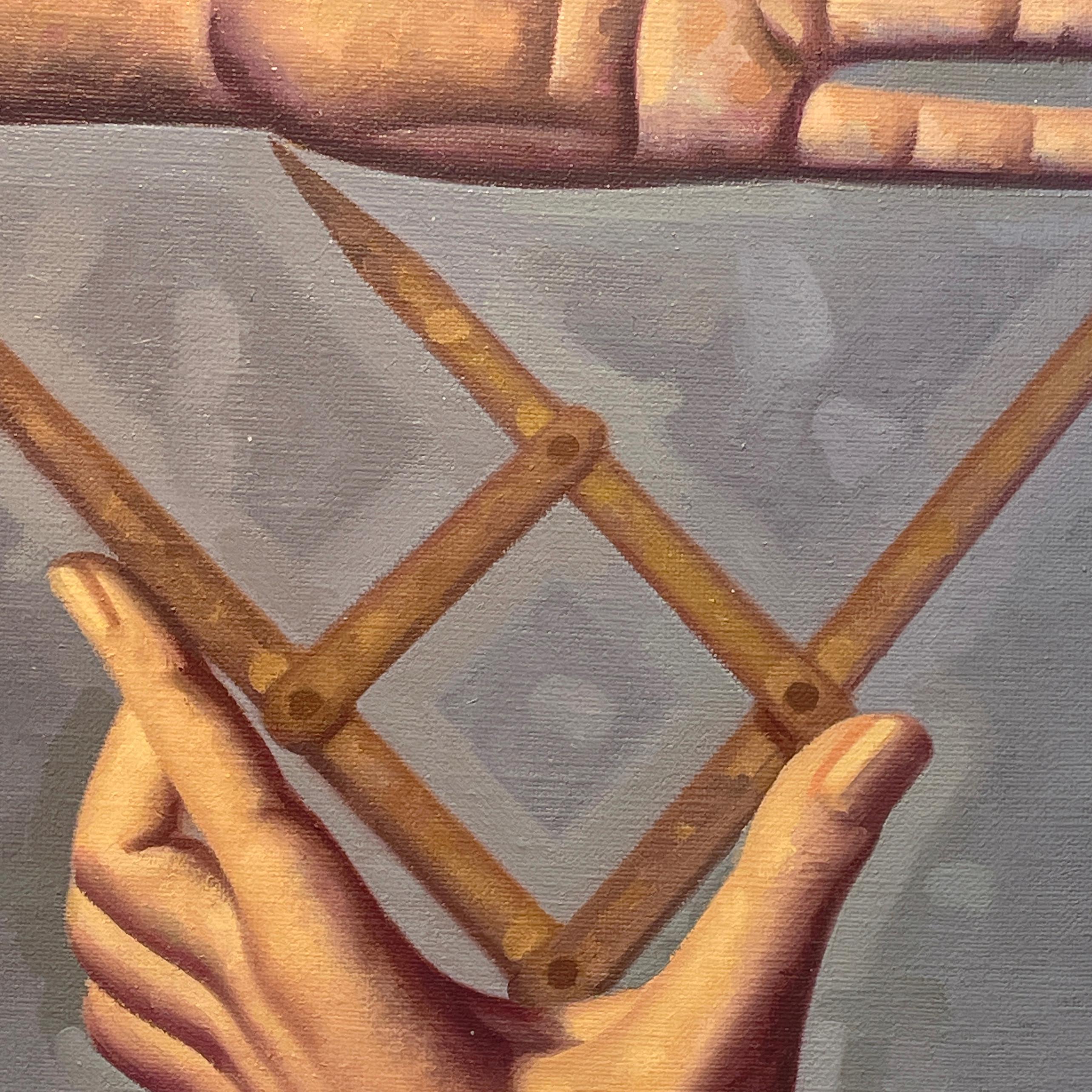 Anatomie-Lesson, Segment 8 (Modernes Ölgemälde mit handgeschnittenen Kalibern) – Painting von Robert Goldstrom