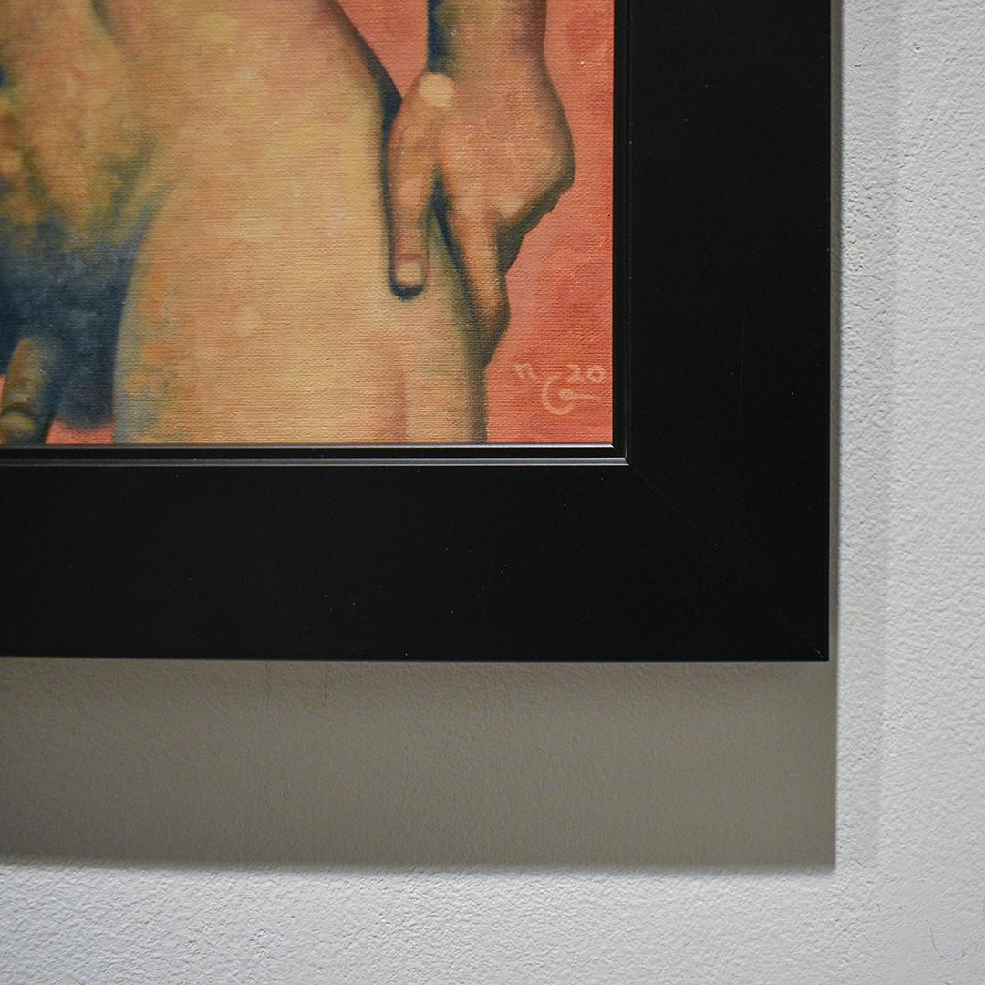 Anatomy No. 45 (Figurative Painting of Male Nude on Blood Orange) 2
