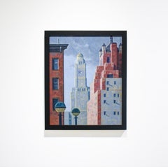 Hanson Place, 10:50 (Edward Hopper Style Cityscape Oil Painting of Brooklyn, NY)