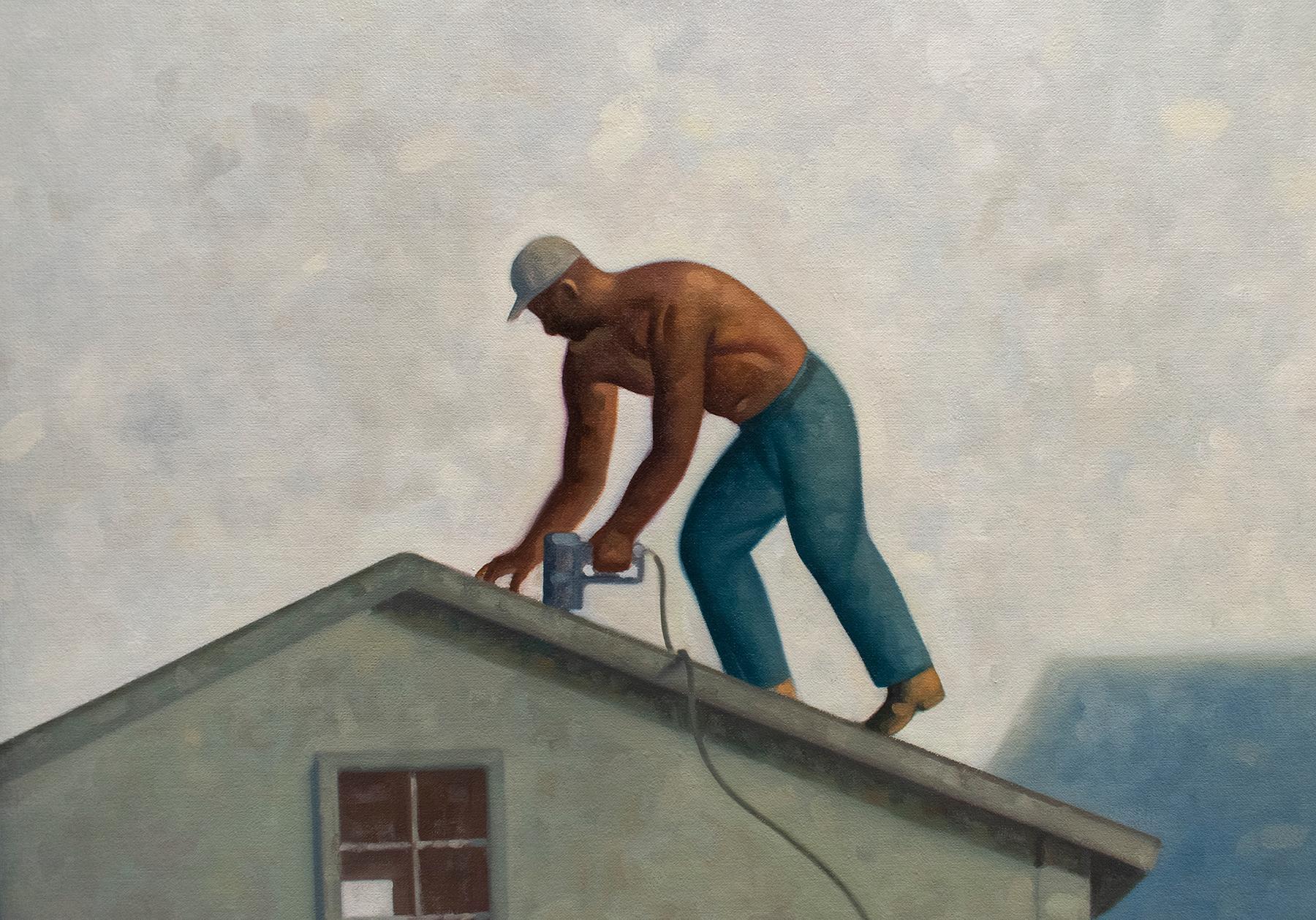 shirtless roofer